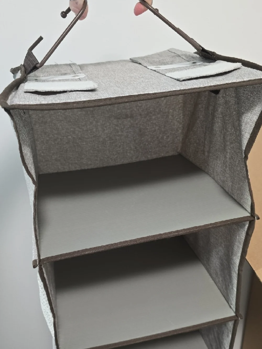 Fabric Hanging Closet 6 Shelf Organizer - Gray / Deep Brown (1 Closet Insert)